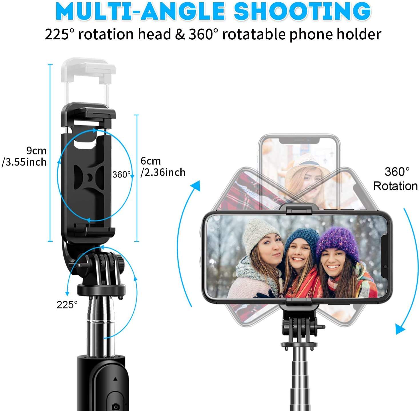 Tripé selfie stick com controle remoto sem fio, mini extensível 4 em 1-margarido.myshopify.com-Eletrônicos-MargaridoShop