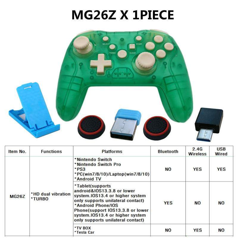 2PCS Bluetooth 2.4G Wireless Controller For Nintendo Switch Pro PC
