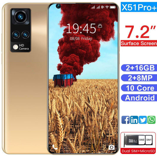 Smartphone X51Pro+  tela de 7.2'' HD  X51PRO+ 6800mAh 2GB RAM 16GB ROM-margarido.myshopify.com-Telefonia-MargaridoShop