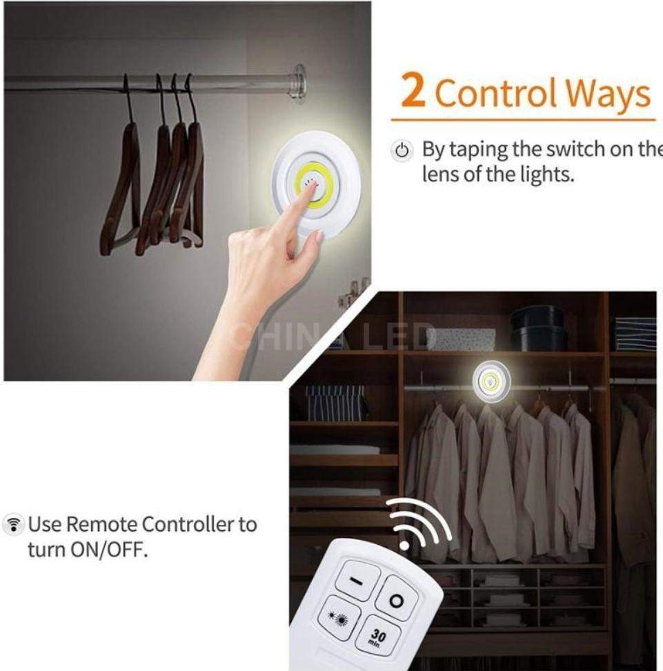 Lâmpada led para guarda-roupa, luz noturna com controle remoto ajustável-MargaridoShop-lampa para guarda roupas com controle,lampada,lampada com controle remoto,Lampada led,led,led com controle,led com controle remoto,led controle remoto,led para guarda roupa,luz de controle